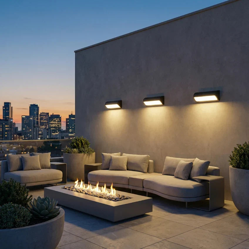 Motion Sensor Outdoor Wall Light Matte Black Waterproof IP66