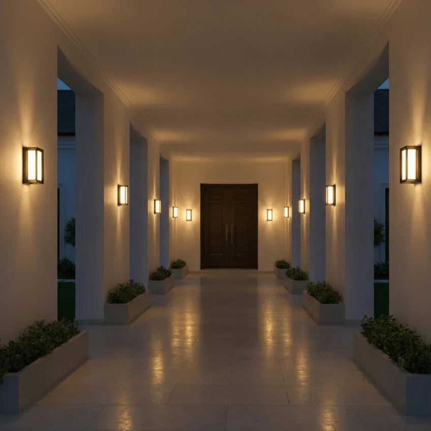 Motion Sensor Outdoor Wall Light Matte Black Waterproof IP66