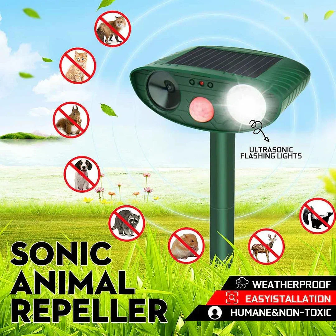Ultrasonic Solar Deer Repeller – Motion Sensor Animal Deterrent for Garden & Yard