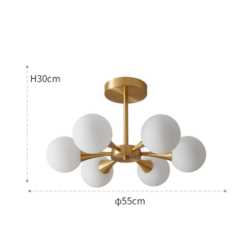 Valentina  Contemporary  Flush Mount Ceiling  Light, Glass Bubble