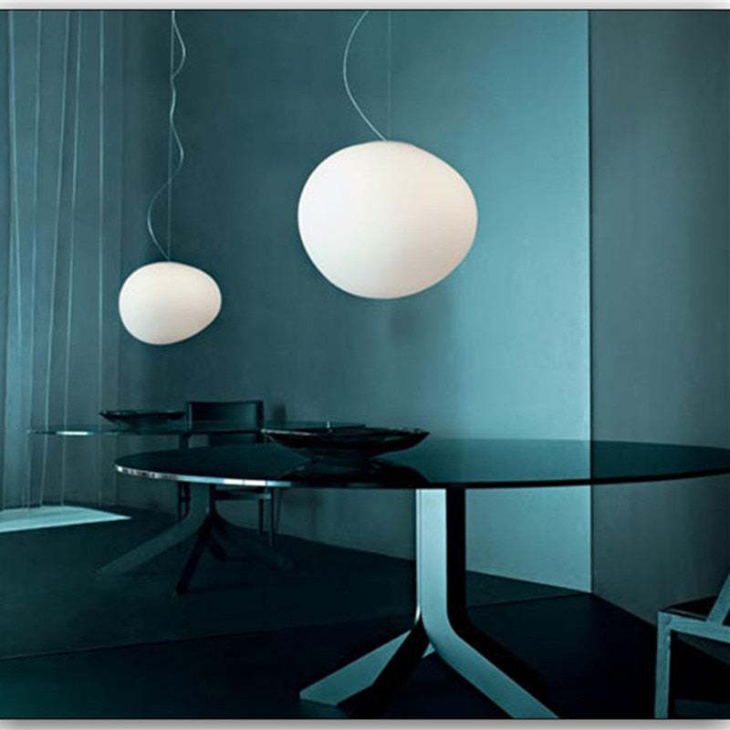 Elun Sleek Minimalist Floating Egg-shaped Glass Pendant Light