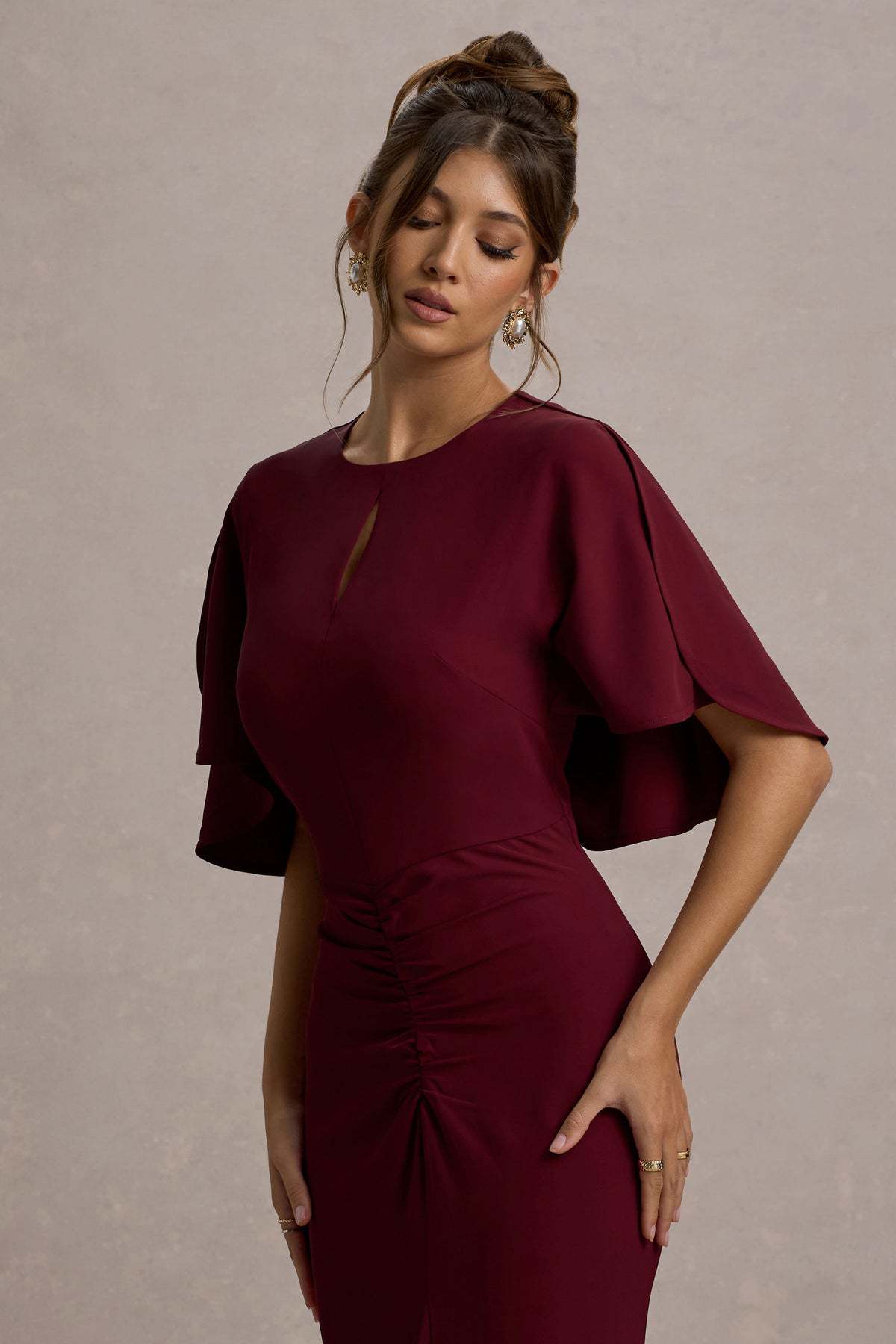 Celestine | High-Neck Cape Maxi Dress