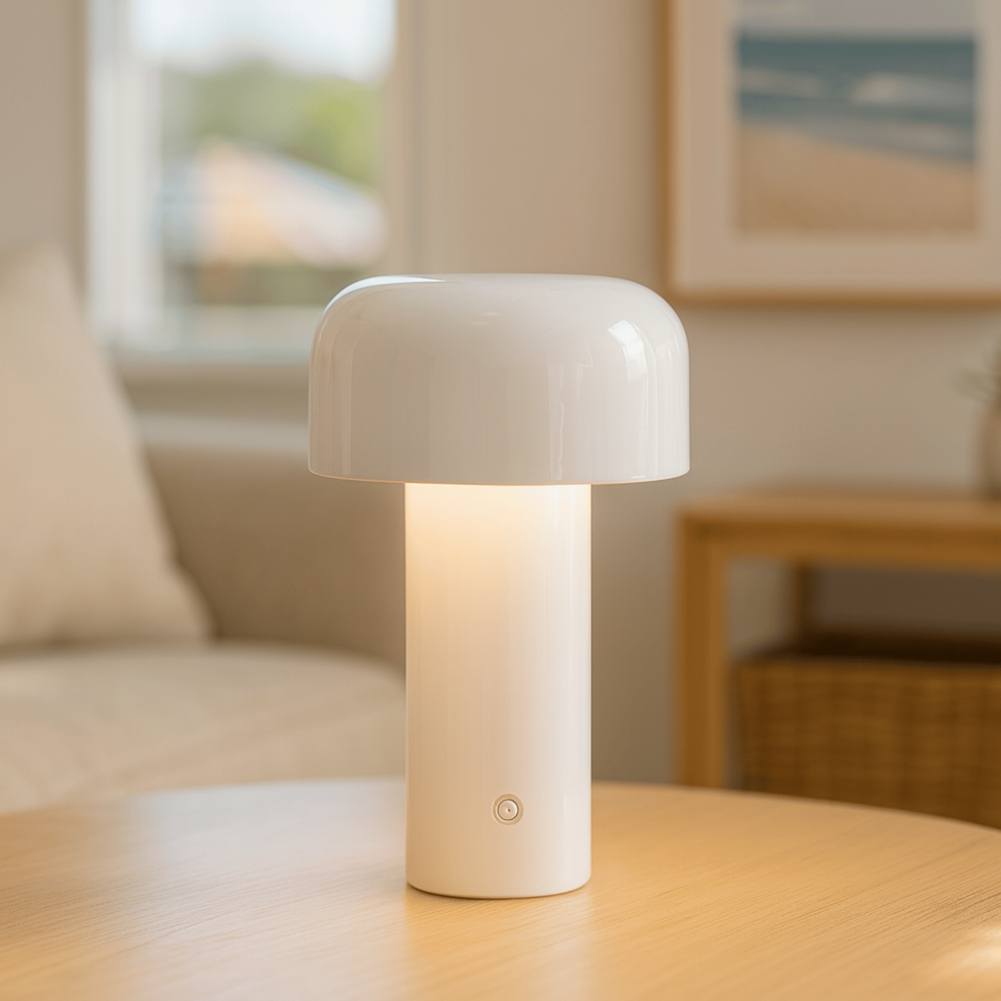 GlowCap Mini Rechargeable Touch LED Table Lamp Bedside Warm White