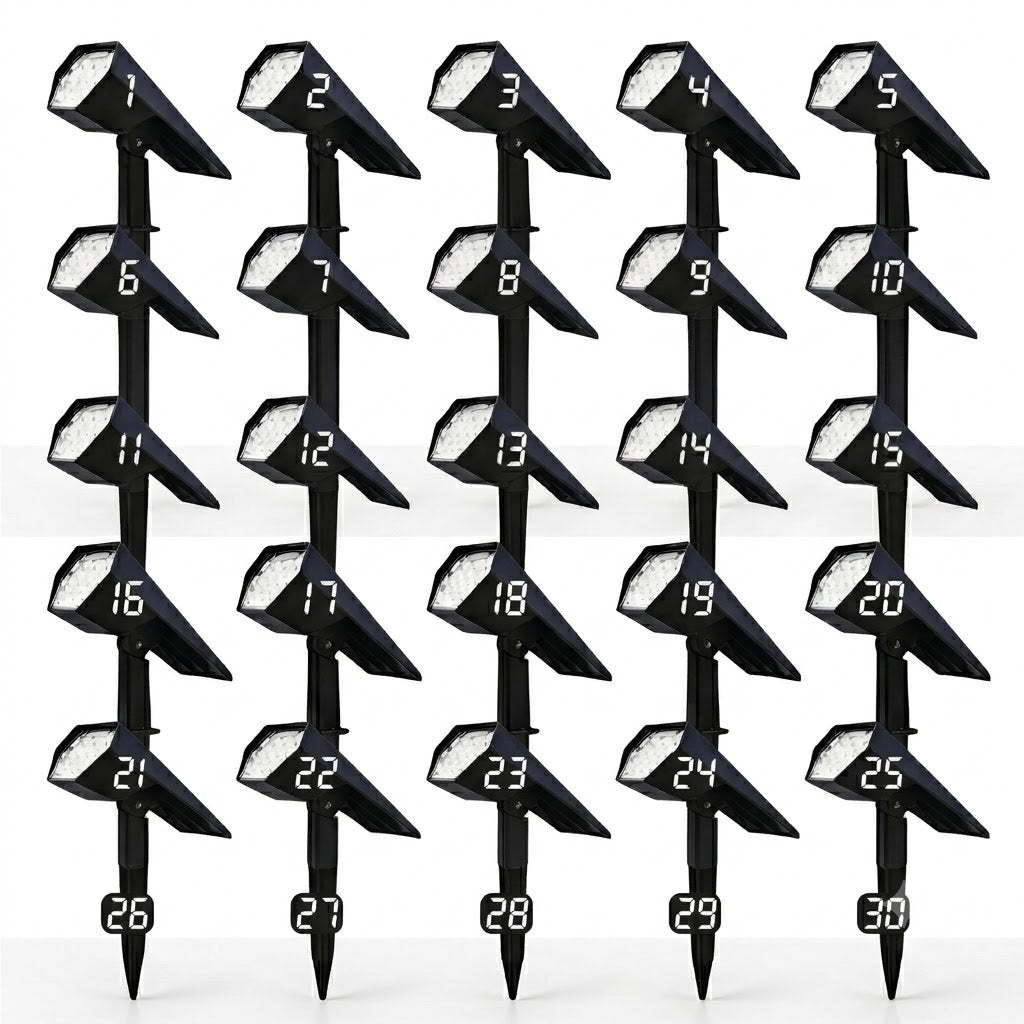 Solar Flood Spike Light Adjustable Angle Aluminum Glass Landscape Outdoor — Warm White Sets