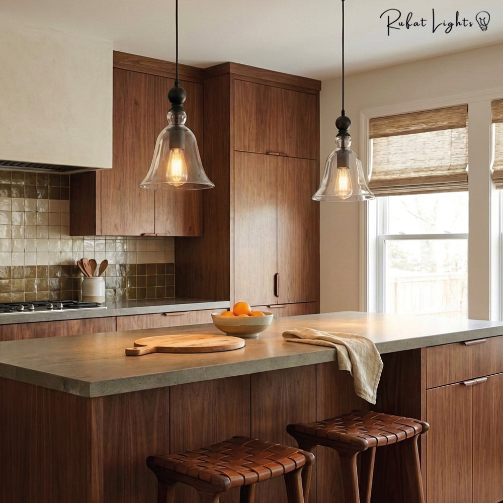 Vintage Creative Glass Bell Pendant Light Dining Room Kitchen Island Bar
