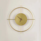Glint Modern Round Wall Clock Lamp – Gold & Black