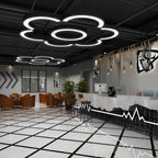 Curved Semi-Circle LED Pendant Light Ultra-Slim Acrylic Commercial Office Gym Shopping Mall — 15 to 47 Inch