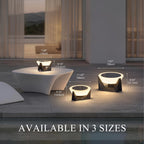 RIRZ HALO Solar Outdoor Floor Lamp LED Warm White Patio Garden Poolside — 18cm 28cm 38cm