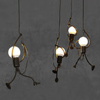 Miro Retro Modern Iron Man Pendant Light, Black
