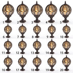 Outdoor Globe Pillar Light Retro Glass Copper Fence Post Hardwired — Black Bronze 7 to 15 Inch Sets