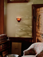 Petalia Glass Wall Sconce Art Deco LED Bedroom Living Room Hallway — Beige Green Brown Amber