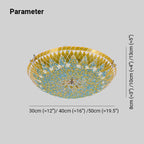 Tiffany Modern Mediterranean Glass Flush Mount Ceiling Light Blue/Yellow/White