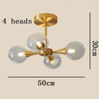 Valentina  Contemporary  Flush Mount Ceiling  Light, Glass Bubble