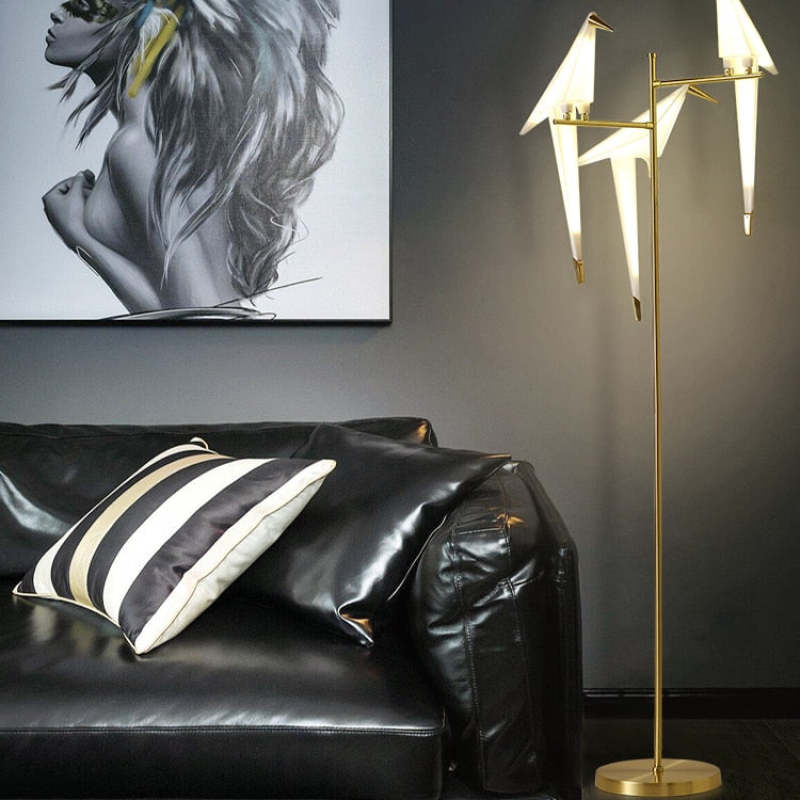 Clifford Nordic Bird Table /Floor Lamp, Gold, 1/2/3 Light