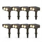Solar Multi-Zoom Spotlight Waterproof LED Landscape Garden Tree — Warm White & RGB Singles to 4-Pack