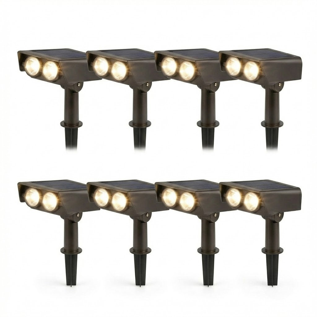 Solar Multi-Zoom Spotlight Waterproof LED Landscape Garden Tree — Warm White & RGB Singles to 4-Pack