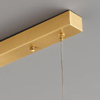 Arisha Modern Nordic Linear Copper/Glass Pendant Light, Brass/Black