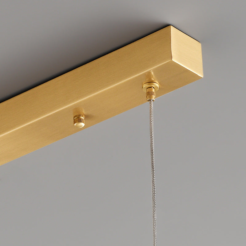 Arisha Modern Nordic Linear Copper/Glass Pendant Light, Brass/Black