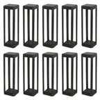 Modern Black Aluminum Solar Pathway Bollard Light IP65 Outdoor Garden Driveway — Singles to 8-Pack