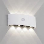 Ray Modern Minimalist Metal LED Wall Lamp with Up and Down Lighting, Black/White
