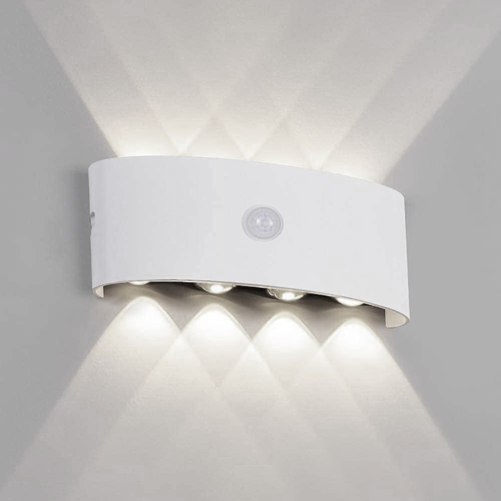 Ray Modern Minimalist Metal LED Wall Lamp with Up and Down Lighting, Black/White