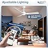 3-Blade Indoor Outdoor Ceiling Fan with LED Light Dimmable Remote IP44 Patio Gazebo — 42 to 52 Inch