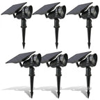 Solar Lawn Spotlights Adjustable Outdoor Tree Accent Light Aluminum — Warm White & RGB Sets