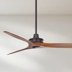 66 Inch XL Outdoor Ceiling Fan with Remote DC Motor Walnut Finish Indoor Outdoor Covered Patio — Large Room