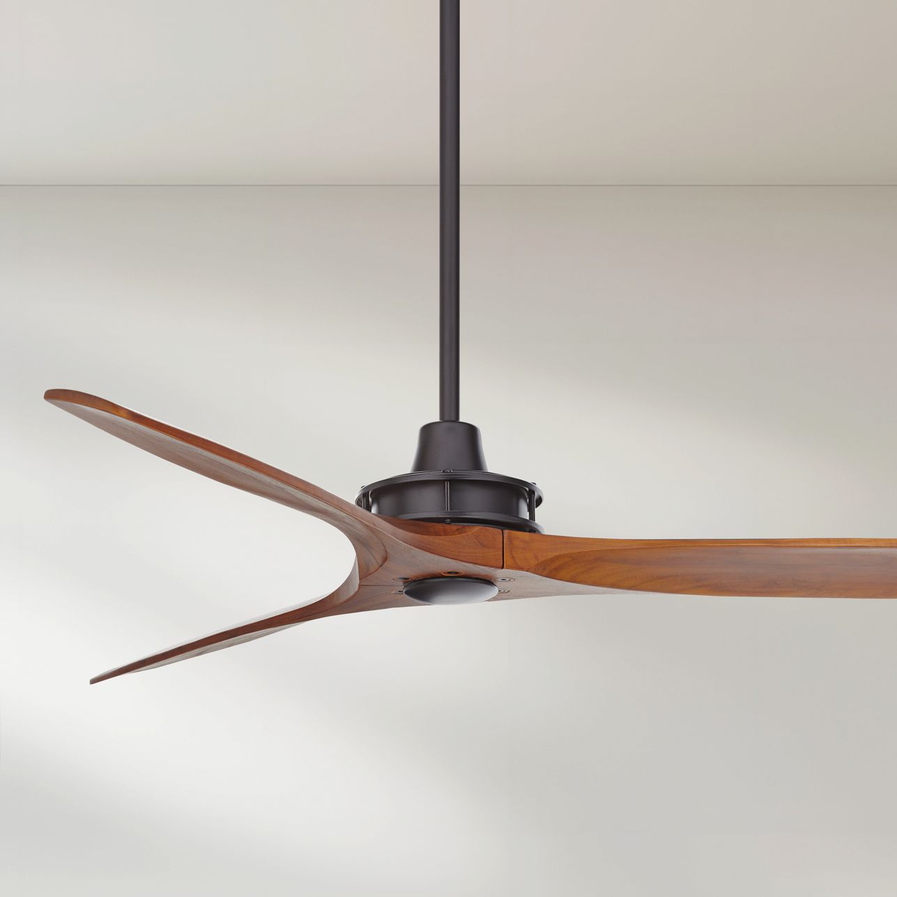 66 Inch XL Outdoor Ceiling Fan with Remote DC Motor Walnut Finish Indoor Outdoor Covered Patio — Large Room