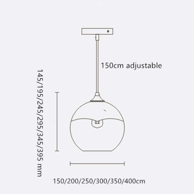 Brina Frosted Balloon Pendant Light Gradient