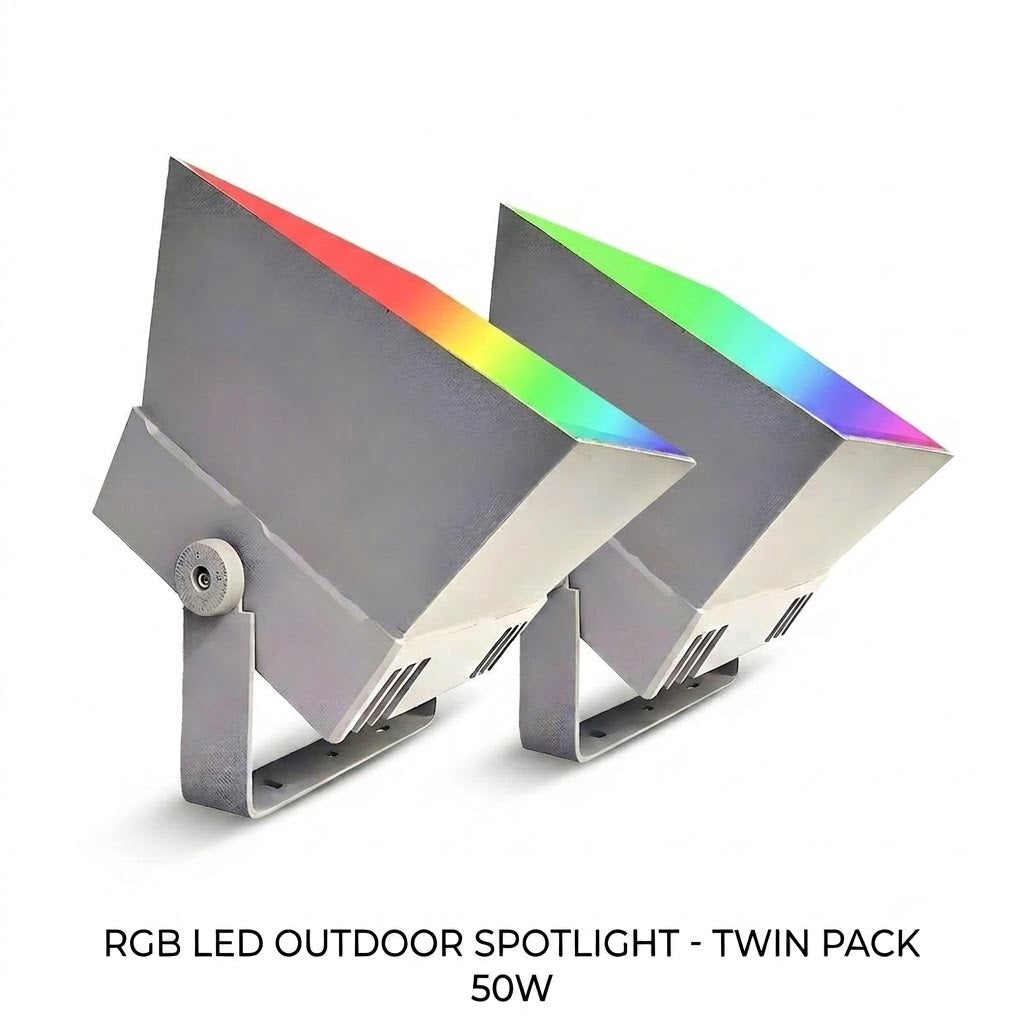 Outdoor RGB LED Spot Light 30W Waterproof Hardwired Landscape Tree Lighting — Singles to 8-Pack