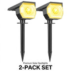 Solar Landscape Spotlights Adjustable IP67 Outdoor Garden — Warm White & RGB 2, 4 & 6-Pack