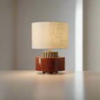Vintage Handmade Pottery Jar Table Lamp Wabi-Sabi Japandi Style Bedside Living Room