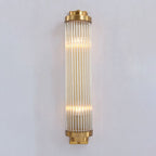 Ray Modern Gold Cylindrical Metal & Crystal Wall Lamp