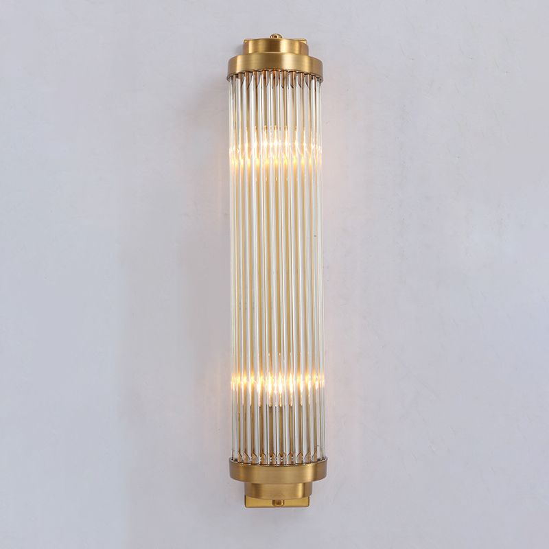 Ray Modern Gold Cylindrical Metal & Crystal Wall Lamp