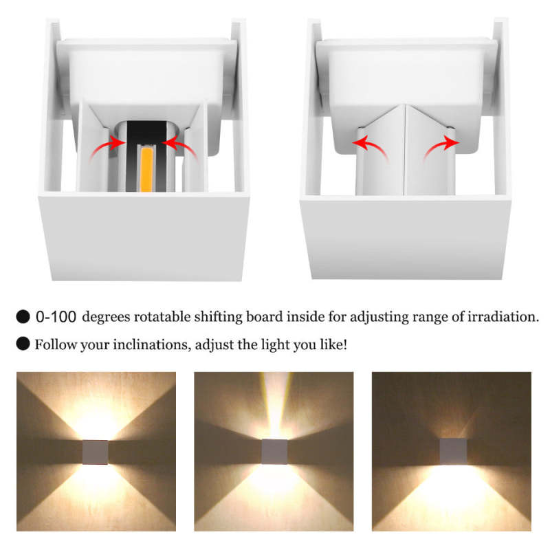 Nexu Modern Square LED Outdoor Wall Lamp – Adjustable Design