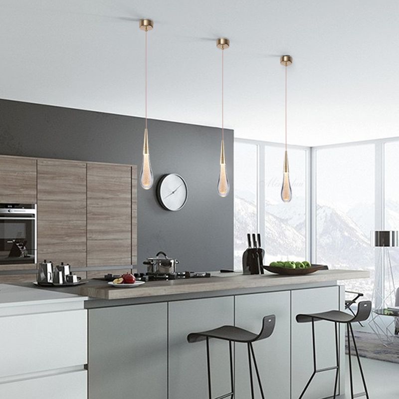 Teardrop Gold Pendant Light
