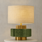 Vintage Handmade Pottery Jar Table Lamp Wabi-Sabi Japandi Style Bedside Living Room