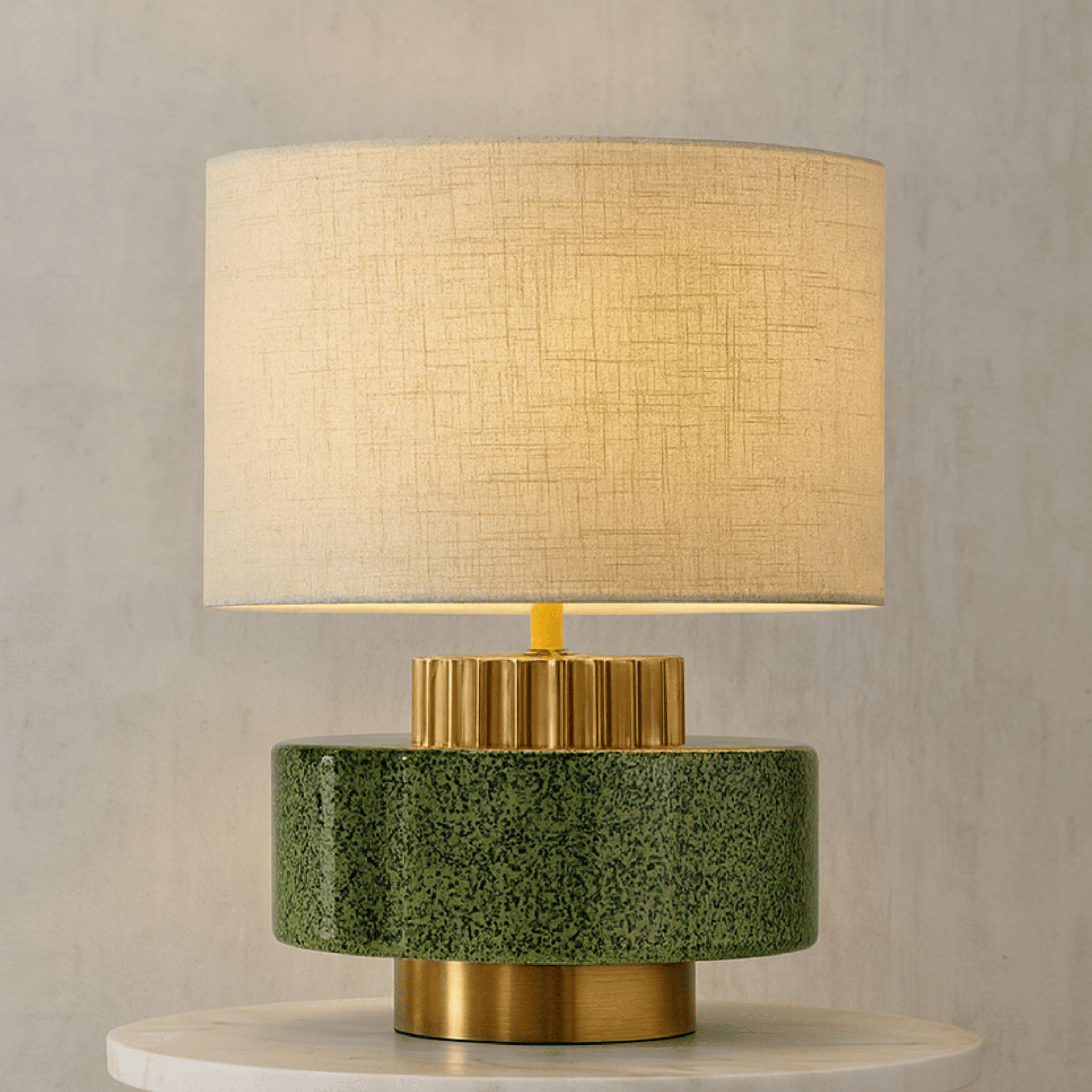 Vintage Handmade Pottery Jar Table Lamp Wabi-Sabi Japandi Style Bedside Living Room