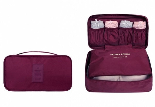 Travel Suitcase Organizer Bag for Women – Lingerie, Bra & Toiletry Pouch