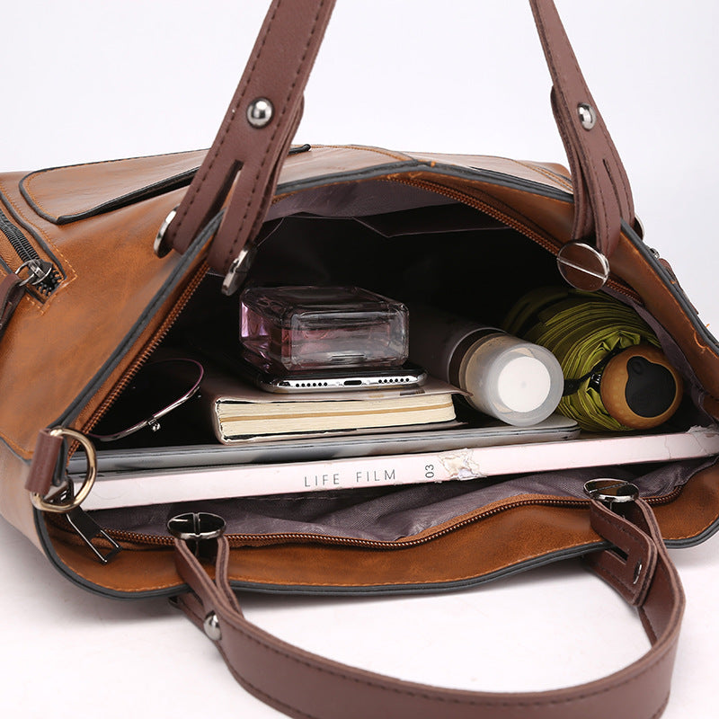 Aurelle Retro Schoudertas met Grote Capaciteit