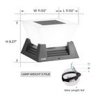 RIRZ NOVA Solar Post Light Modern Architectural LED Outdoor Pathway Garden — 28cm
