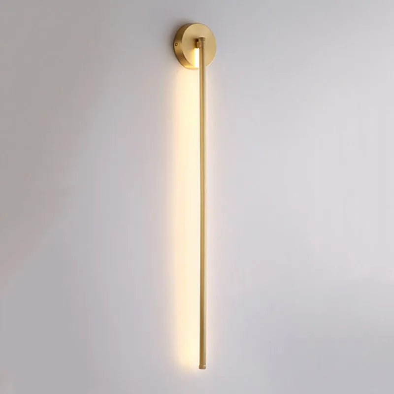 Fauro Modern Linear Metal & Silica Gel Wall-Mounted Lamps, Gold