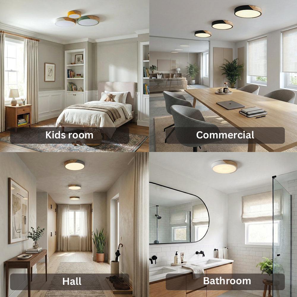 Nordic Macaron Round LED Ceiling Light Flush Mount Dimmable Bedroom Balcony — 9 to 23 Inch