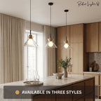 Elegance Glass Lampshade Pendant Light Modern Height Adjustable Dining Room — Small Medium Large
