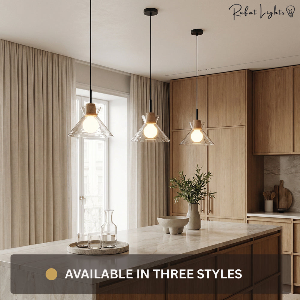 Elegance Glass Lampshade Pendant Light Modern Height Adjustable Dining Room — Small Medium Large