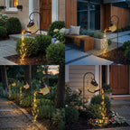 Solar Watering Can Waterfall Garden Lamp Decorative Outdoor LED
