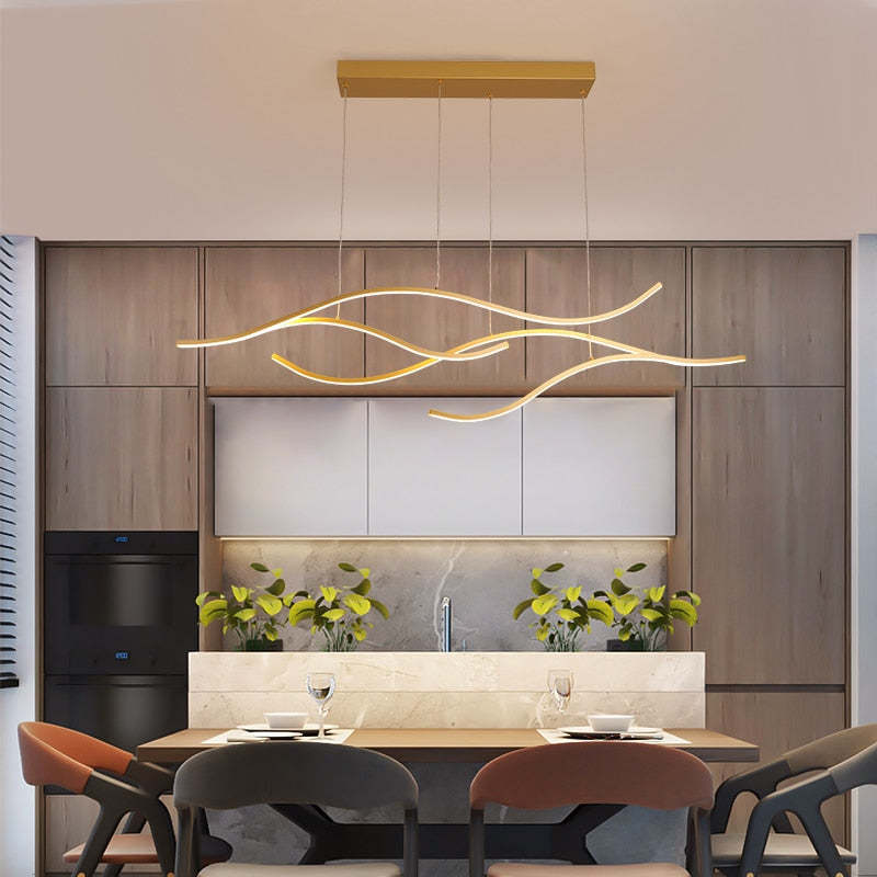 Arisha Modern Wave Pendant Light, 2 Colour