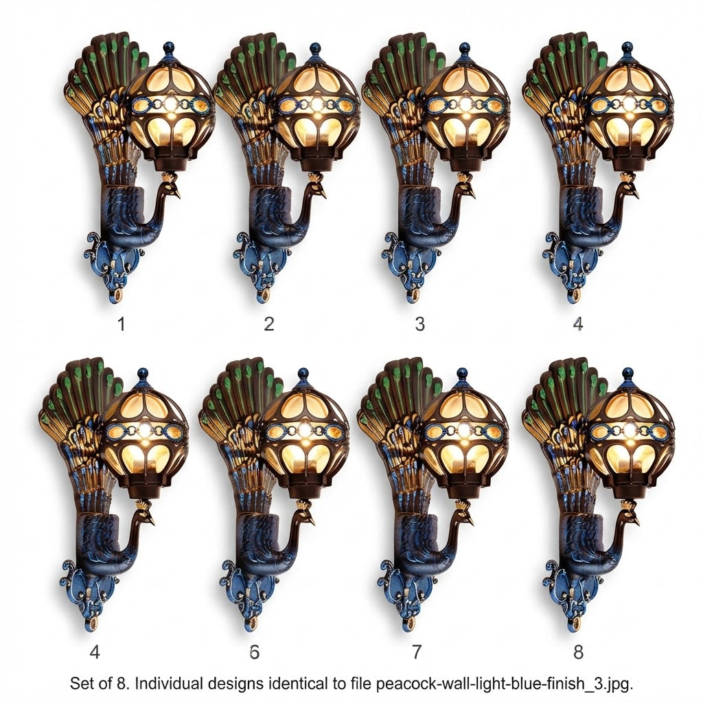 Peacock Outdoor Wall Light Retro European Aluminum Waterproof Hardwired — Black Bronze Sets