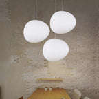 Elun Sleek Minimalist Floating Egg-shaped Glass Pendant Light